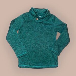 Jumping Beans Boys Size 7 Green Marled Shawl Collar Pullover Sweater